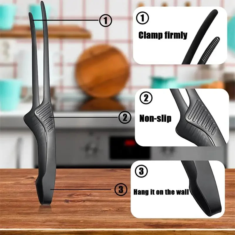 Multifuctional Barbecue Metal Anti-slip Clips Delicate Food Clips Self-standing Tongs Clamp Kitchen Gadgets Barbecue Accessories