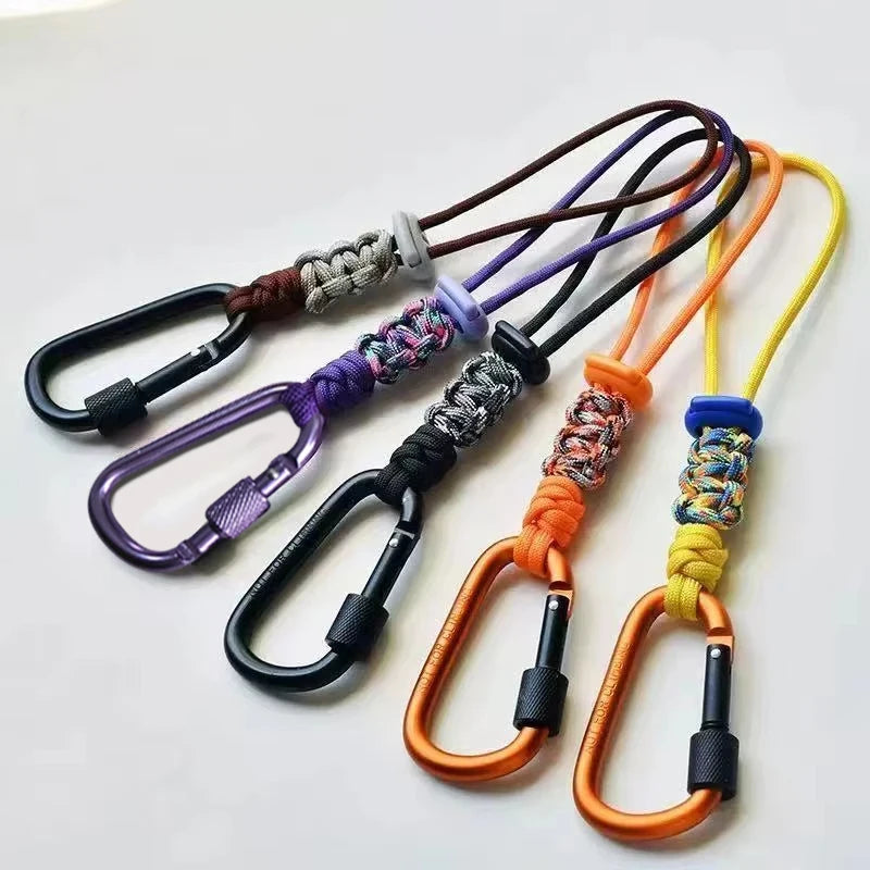Outdoor Umbrella Cord Water Bottle Hanger Buckle Woven Water Bottle Hanger Lanyard Outdloor Hiking Camping Backpack Hook Clip
