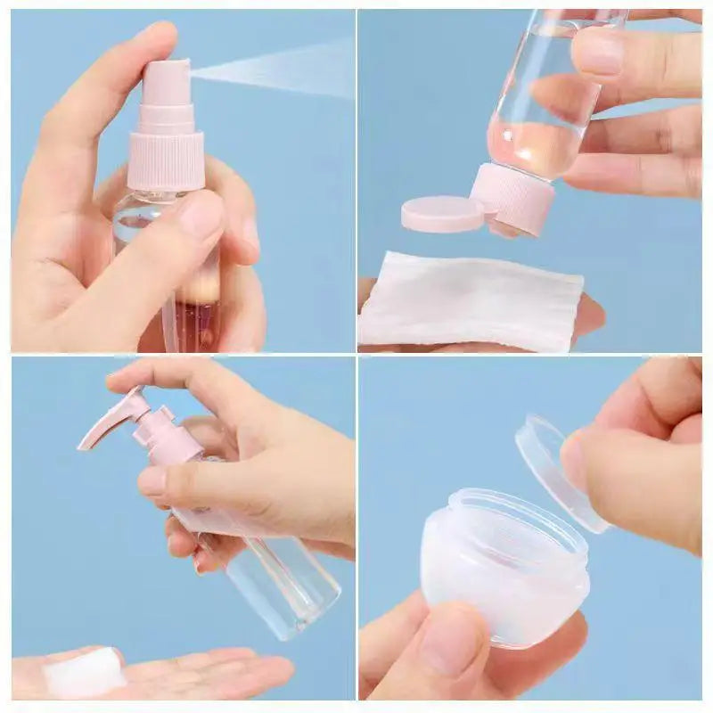 ㉸Perfume Bottle Set Refillable Spray Lotion Shampoo Shower Tube Bottling Refill Cosmetic Travel Liquid Container Portable Tool
