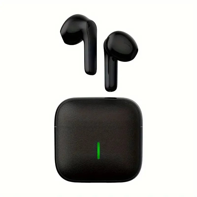 JS59 Wireless Earphones Bluetooth Headphones  5.3 Leather Texture Portable Compact Semi-In-Ear Stylish Audio Accessory