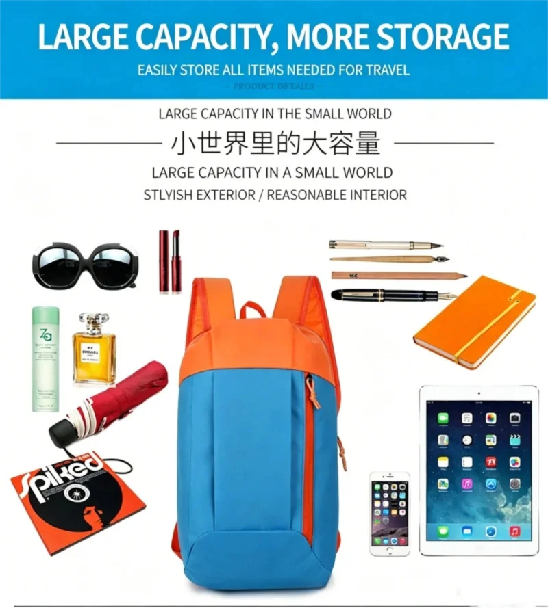 10L Outdoor Lightweight Sports Bag Men Women Mountaineering Travel Backpack Wear-resistant Hiking Camping Cycling Storable Bag