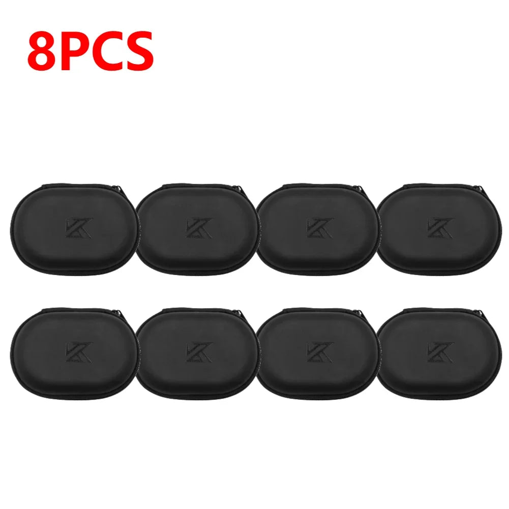 1-10PCS Wired Earphones Storage Bag Universal Wired Headphones Carrying Case PU Storage Box Organizer Bag for KZ BA10 AS10 ES4