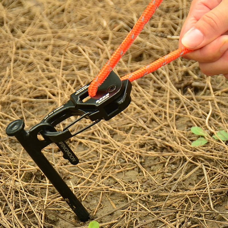 Aluminum Alloy Adjuster Tent Rope Tensioner Camping Supplies Anti-Slip Strong Load-Bearing Tarp Tent Rope Roller Tensioner Cord