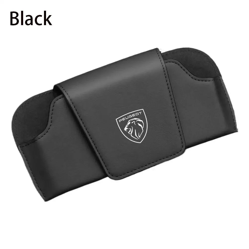 Car sun visor glasses bag wear-resistant sunglasses holder for  Peugeot 408 4008 308 3008 Rifter 5008 508 2008 208 301 RCZ 407