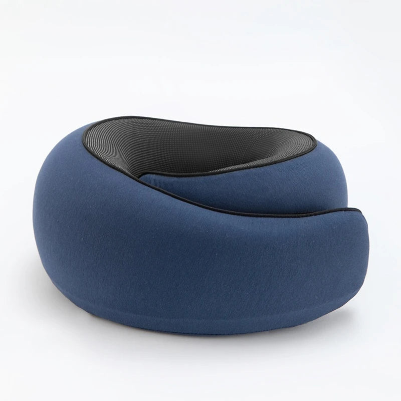 High-Density Memory Foam Neck Travel Pillow 360° Surround Support Ergonomic Design for Airplane Travel Comfort