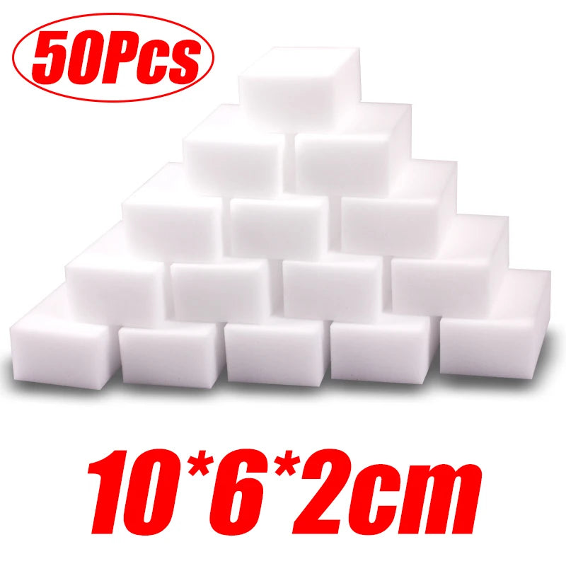 100/50Pcs/Set Melamine Sponge Nano Cleaning Magic Sponges Eraser Melamine Cleaner for Car Kitchen Bathroom 10x6x2cm 10x7x3cm