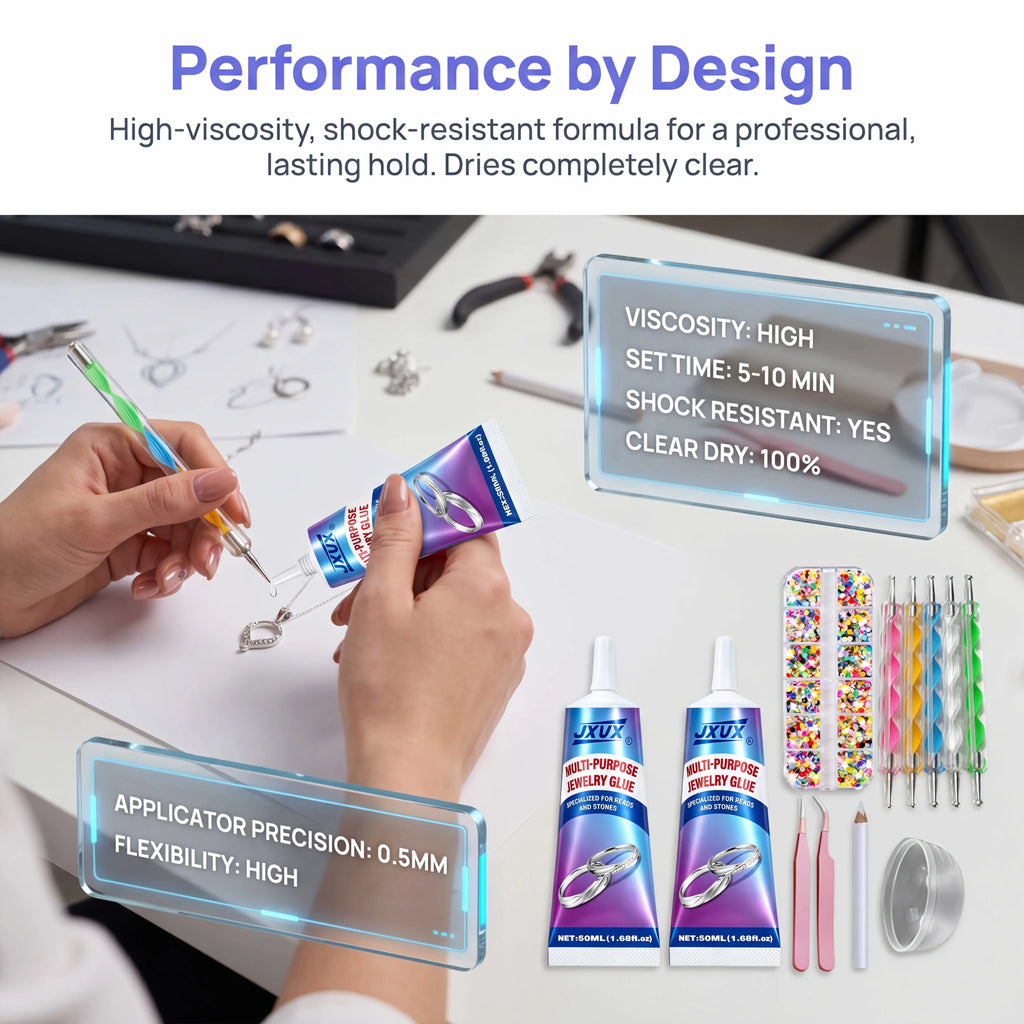 B-7000 Professional Jewelry Adhesive: Ultra-Strong, High-Viscosity, Clear, Waterproof, Multi-Purpose Adhesive