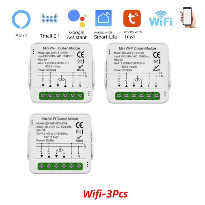 Tuya Mini WiFi Zigbee Curtain Switch For Roller Shutter Electric Motor Smartlife Control Remotely Works With Alexa Google Home