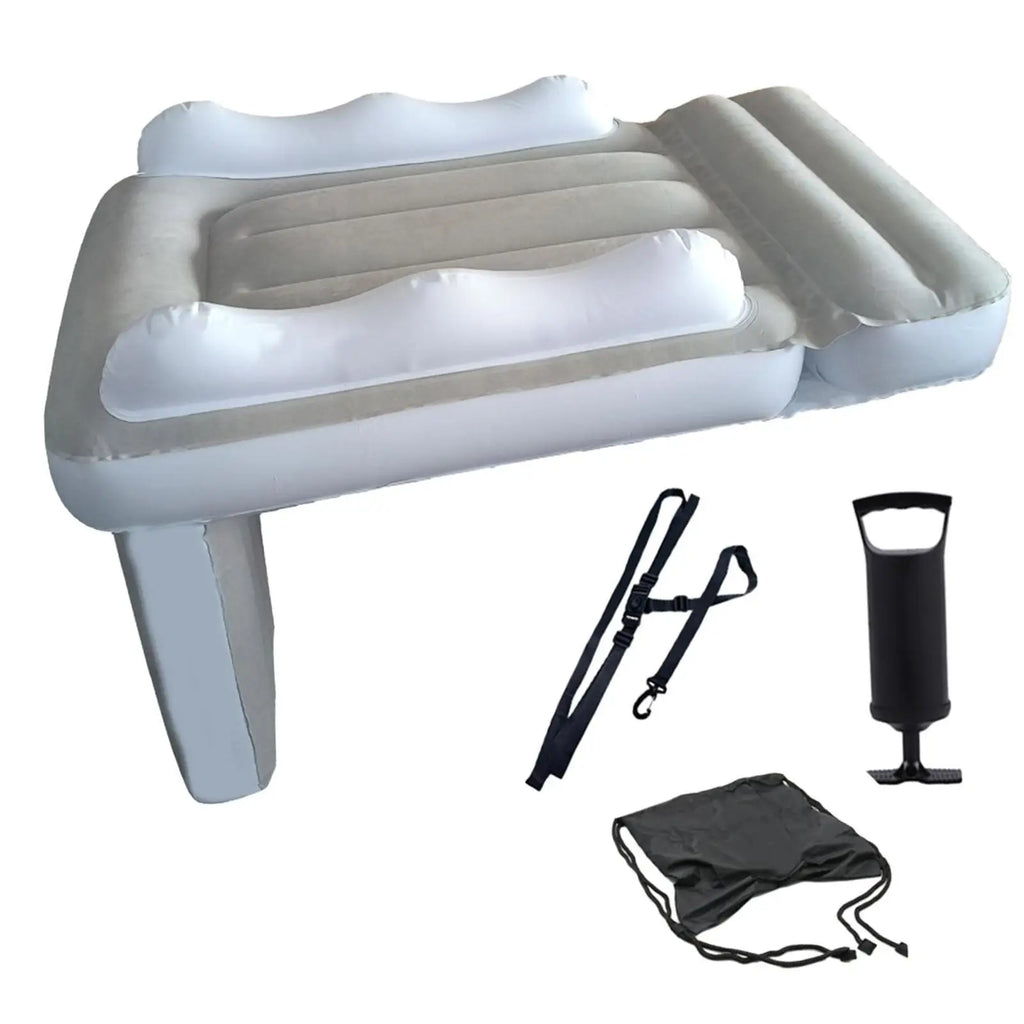 Inflatable Airplane Bed Blowup Bed Plane Bed with Belt Travel Air Bed Baby Air Mattress for Travel Camping Train Picnic Car Trip