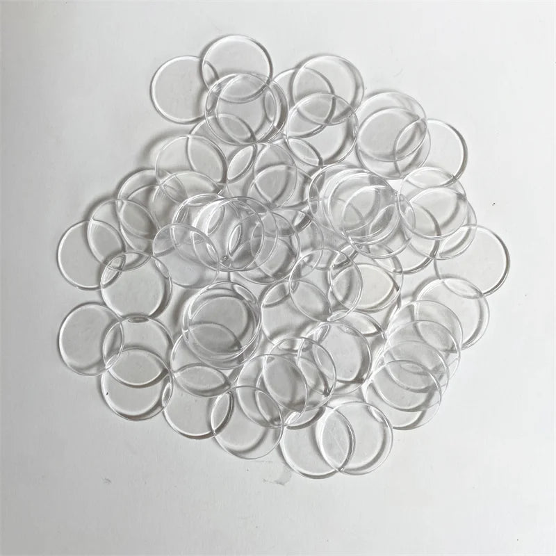 100pcs 19mm Transparent Chips Plastic Counting Supplies Counters For Maths Board Game Token