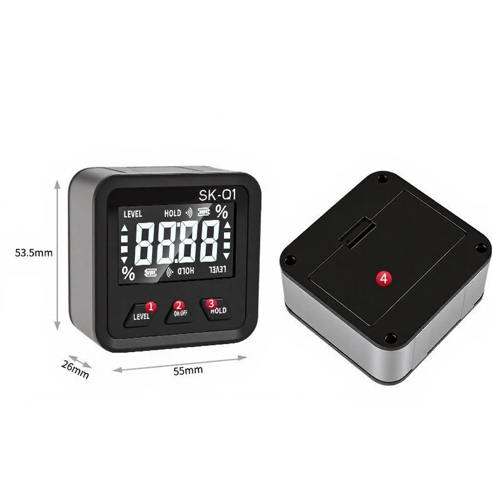 Electronic Angle Ruler SKQ1 Magnetic Base Inclinometer With Reverse Display For Horizontal Slope Gauge Instrument