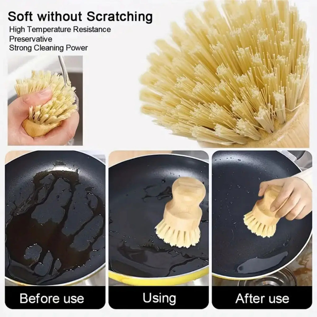 1/2/3pcs Multi-Functional Kitchen Cleaning Brush Set - Effective Dish Brush, Heavy-Duty Pot Brush, Durable Construction