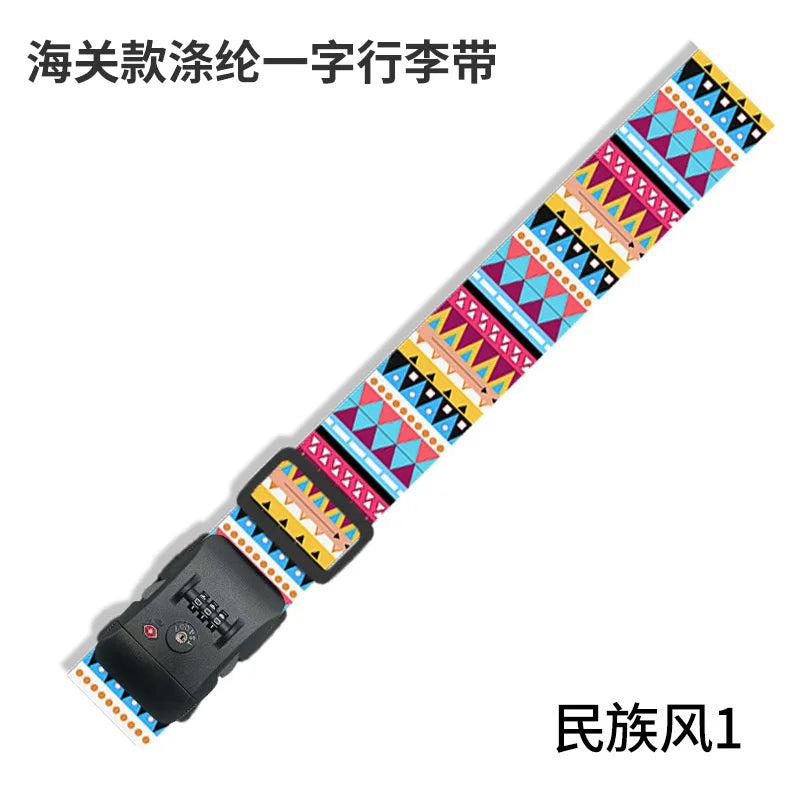 Luggage Straps for 22-28 inch Suitcases TSA Approved Combination Lock Adjustable Suitcase Packing Belt Abroad Binding Straps