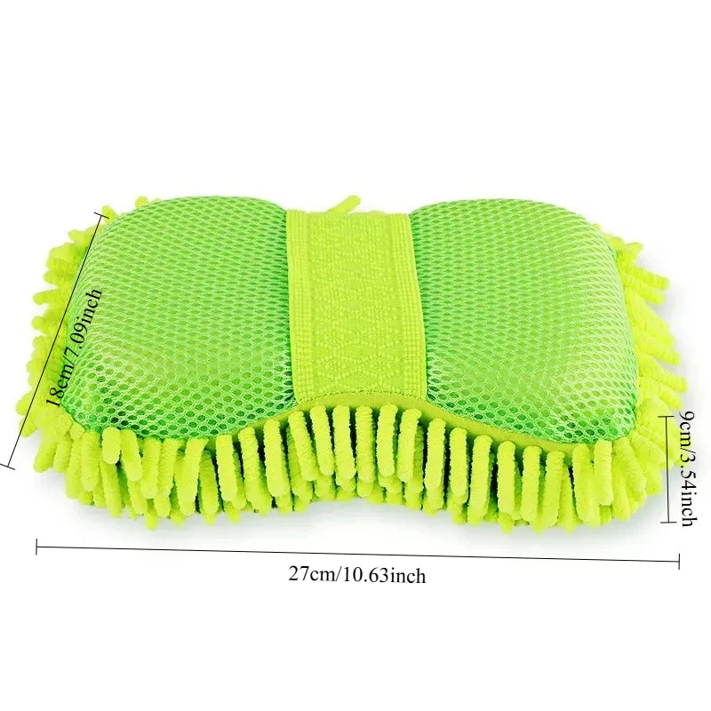 1PC Microfiber Car Wash Sponge with Detailing Brush And Styling Gloves Auto Cleaning Car Wash Towel Car Care Accessory