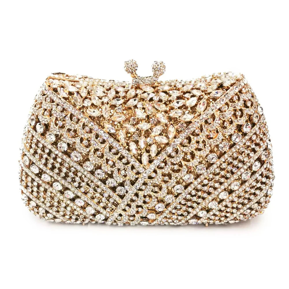 High Quality Luxury Y Lace Shape, Diamond Wedding Party, Tote Bag, Evening Bag, Crystal Clutch