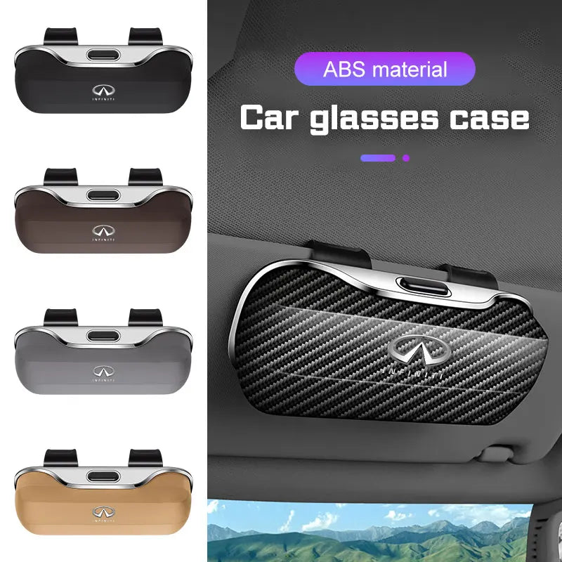 Car Sun Visor Glasses Case Portable For Infiniti G35 G37 Q50 G20 QX50 QX55 QX60 QX80 Q60 FX35 M45 Sunglasses Holder Eyeglass Box