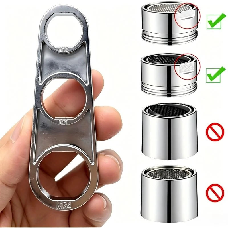 Faucet Wrench for Aerator Replacement and Water Bubbler Adjustment with Ergonomic Handle for Home Use, Bathroom Tap Installation