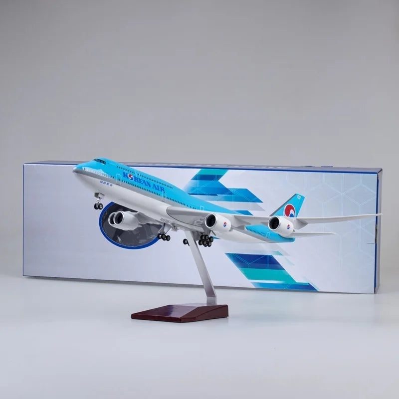 B747 Korean Air Airplane Model 47cm Planes Model 1:150 Scale Resin Diecast Aircraft Model Collectible Miniatures Adults Fun Gift