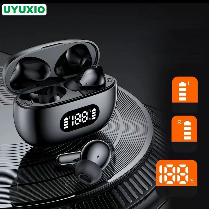 UYUXIO TWS Wireless Earbuds BT 5.4 Headphones HiFi Stereo LED Display Ear Buds with 48H Play Time Clear Calls for Phones Laptop