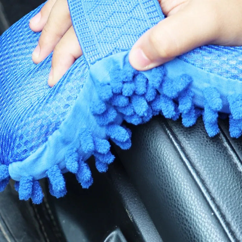 1/2PCS Car Wash Glove Microfiber Chenille Car Wash Sponge Free Care Washing Detailing Brush Pad Multifunction Auto Cleaning Tool