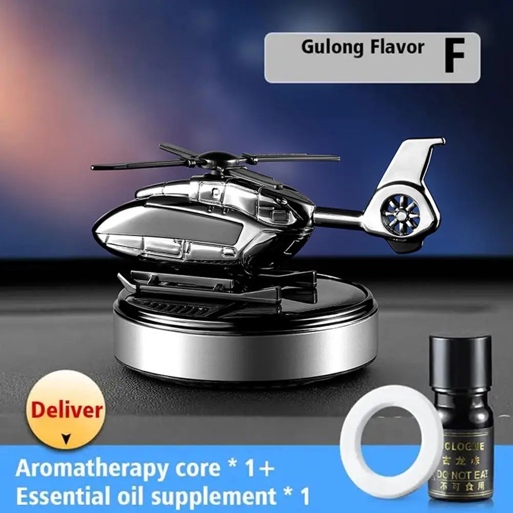 Car Solar Airplane Air Freshener Solar Helicopter Interior Accessories Trim Propeller Rotary Perfume Diffuser Deodorant