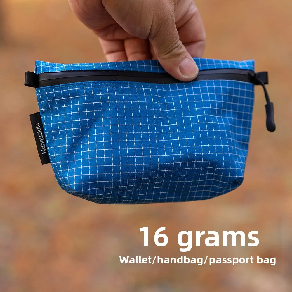 16g Lightweight Waterproof EDC Pouch for Outdoor Hiking Camping with Zipper and Passport Storage