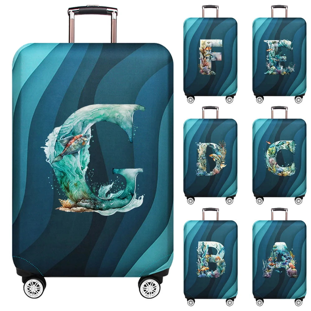 Elastic Fish Letter Series Luggage Protective Cover Suitable for 18-32 Inch Bag Suitcase Covers Trolley Cover Travel Accessories