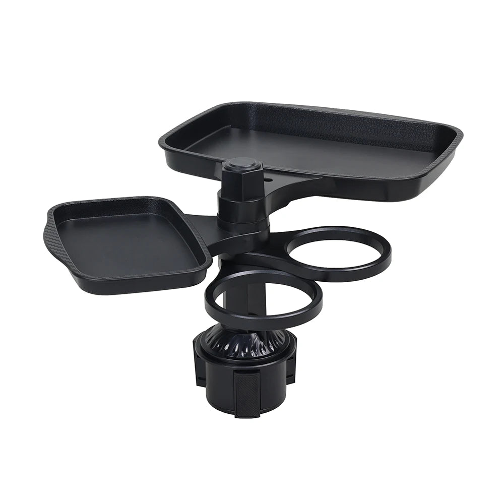 For Universal New 3 in 1 Detachable Car Cup Holder Tray Expandable Food Table 360 Rotating Design Sturdy Base Long Road Trips