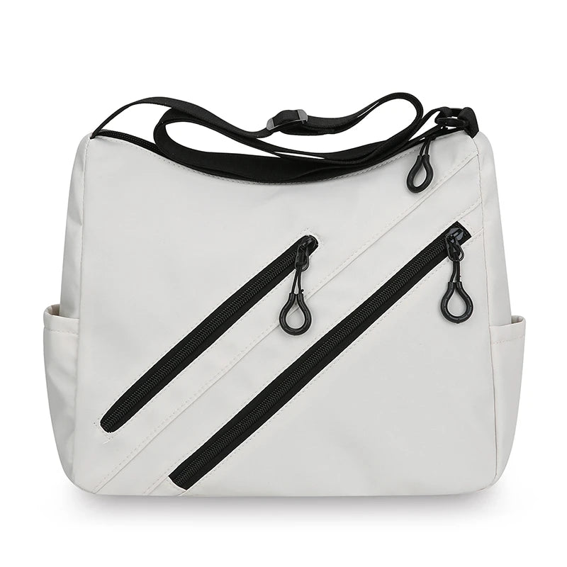 Crossbody Bag Women Nylon Fabric Waterproof Large Capacity Multi Pocket Adjustable Strap Daily Casual Travel Shoulder Bag