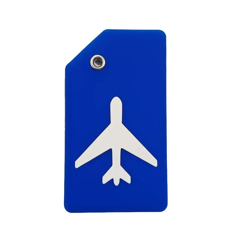 Soft Rubber Plane Prints Luggage Tags Suitcase ID Name Mark Label Travel Backpack Hanbag Tag Cruise Ship Travel Accessories