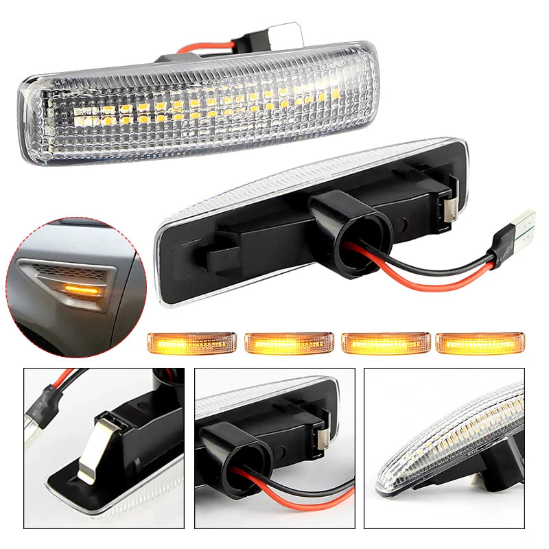 2PCS Canbus For Land Rover Discovery 4 2010-2015 Freelander 08-09 Range Rover Sport 2006-2013 LED Side Marker Turn Signal Lights