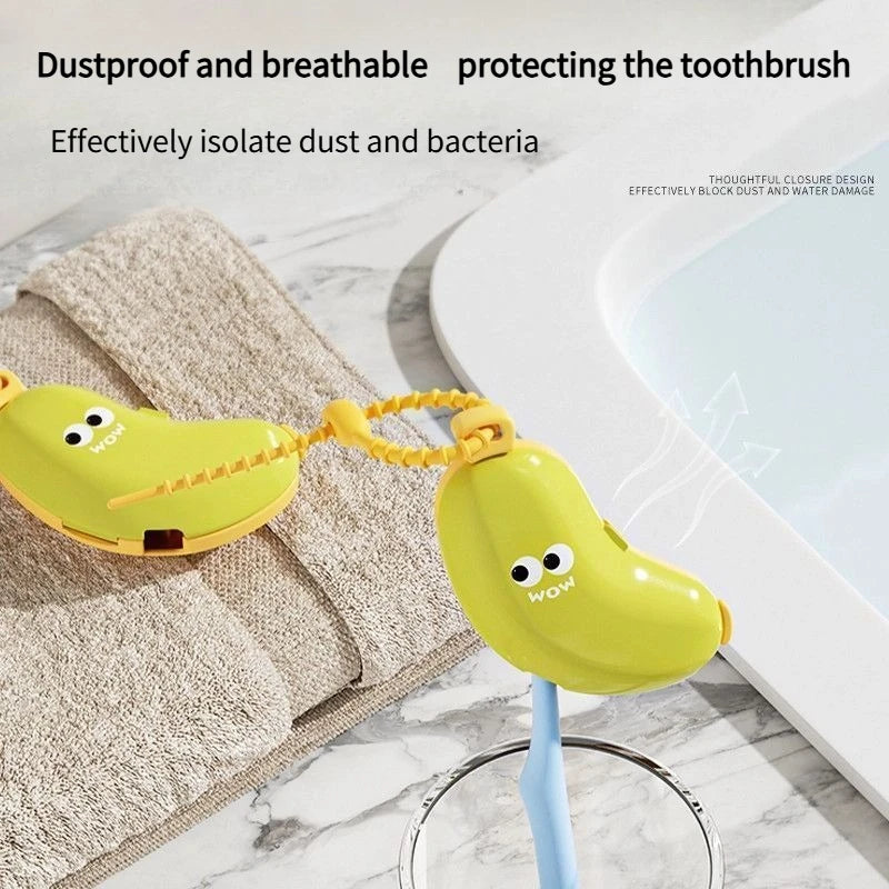 Toothbrush Protective Cover Independent Cute Banana Shaped Toothbrush Storage Dust Cover Travel Convenient Wash Toothpaste
