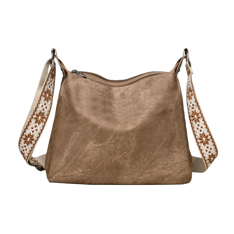 Multi-Color Casual Crossbody Bag with Patterned Strap, Versatile, Multi-Compartment, Daily Commuting, Fashionable & Practical