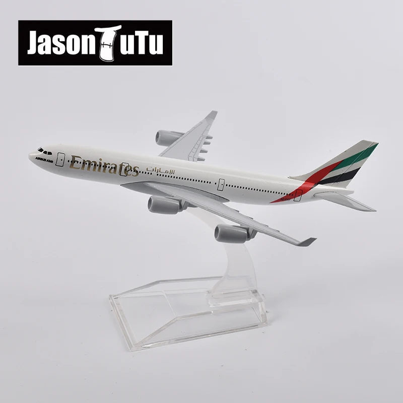 JASON TUTU 16cm A340 EMIRATES Airways Airplane Model Planel Airplane Diecast Metal 1/400 Scale Planes