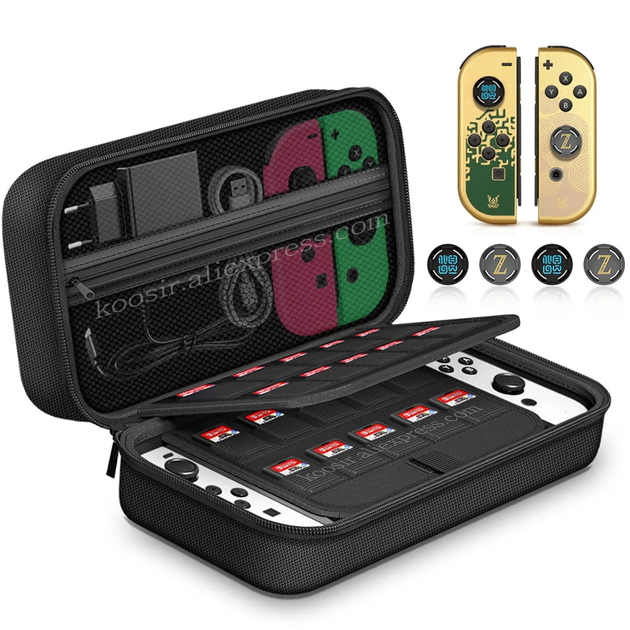 For Nintendo Switch OLED Oxford Cloth Storage Carrying Bag Premium Portable Protective Case Anti-Scratch Travel Handbag