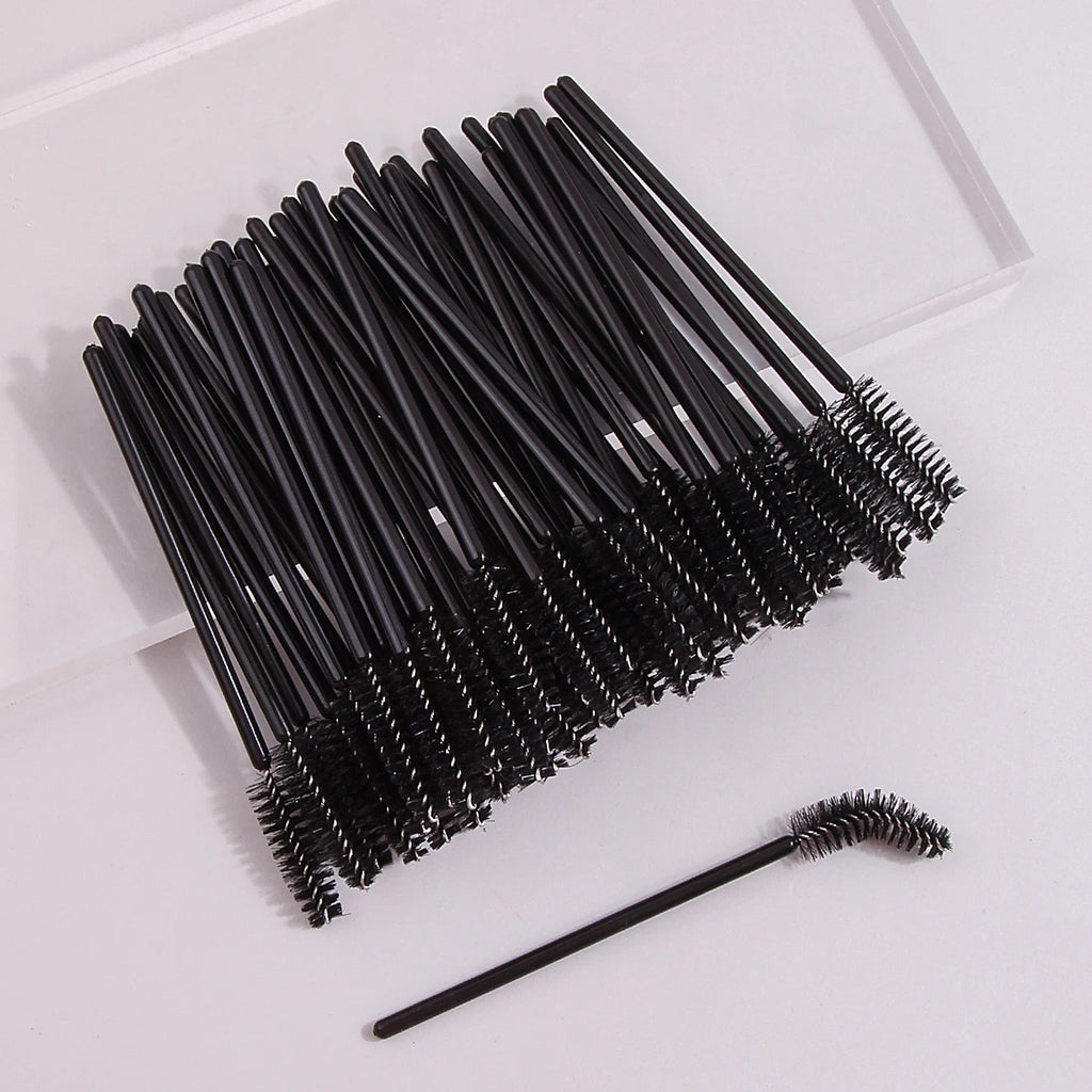 50pcs Reusable Crystal Rod Eyelash Brush Eyelash Comb Eyebrow Comb Eyelash Curl Spiral Multi Purpose Portable Makeup Brush