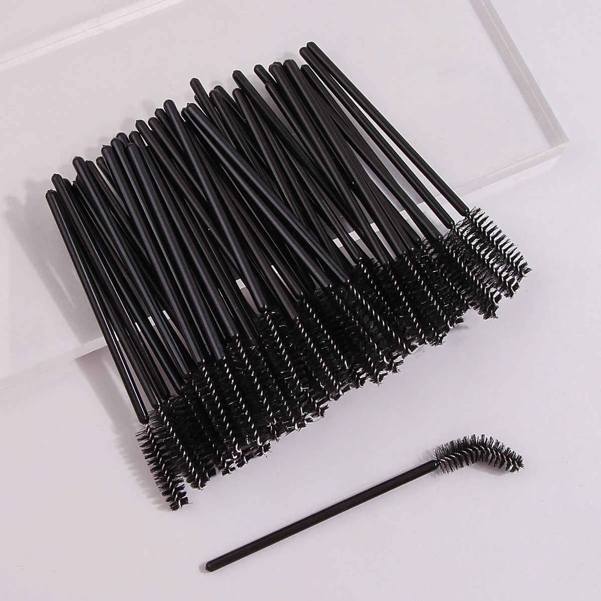 50pcs Reusable Crystal Rod Eyelash Brush Eyelash Comb Eyebrow Comb Eyelash Curl Spiral Multi Purpose Portable Makeup Brush