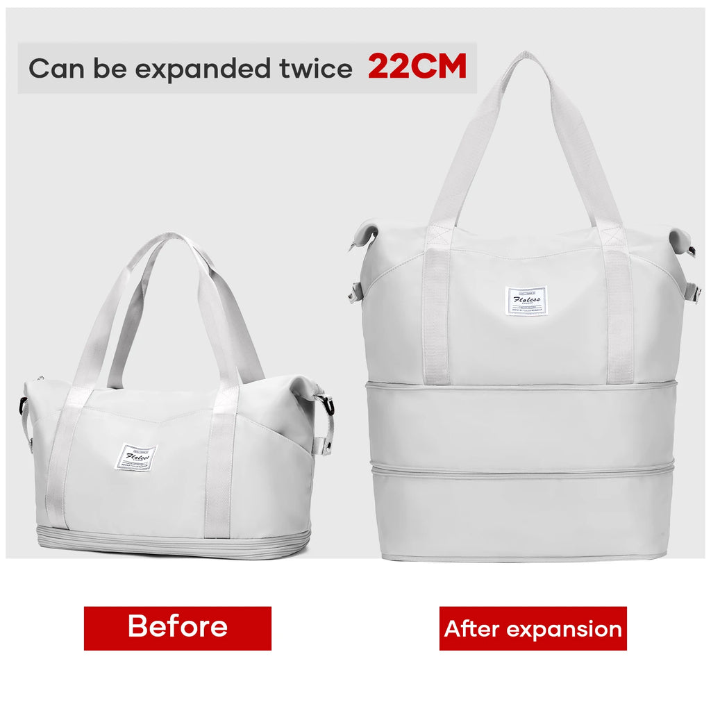 Expandable Large Capacity Travel Bag, Triple Layer Folding Travel Bag Multifunctional Storage Luggage Bag for Clothing, Handbag