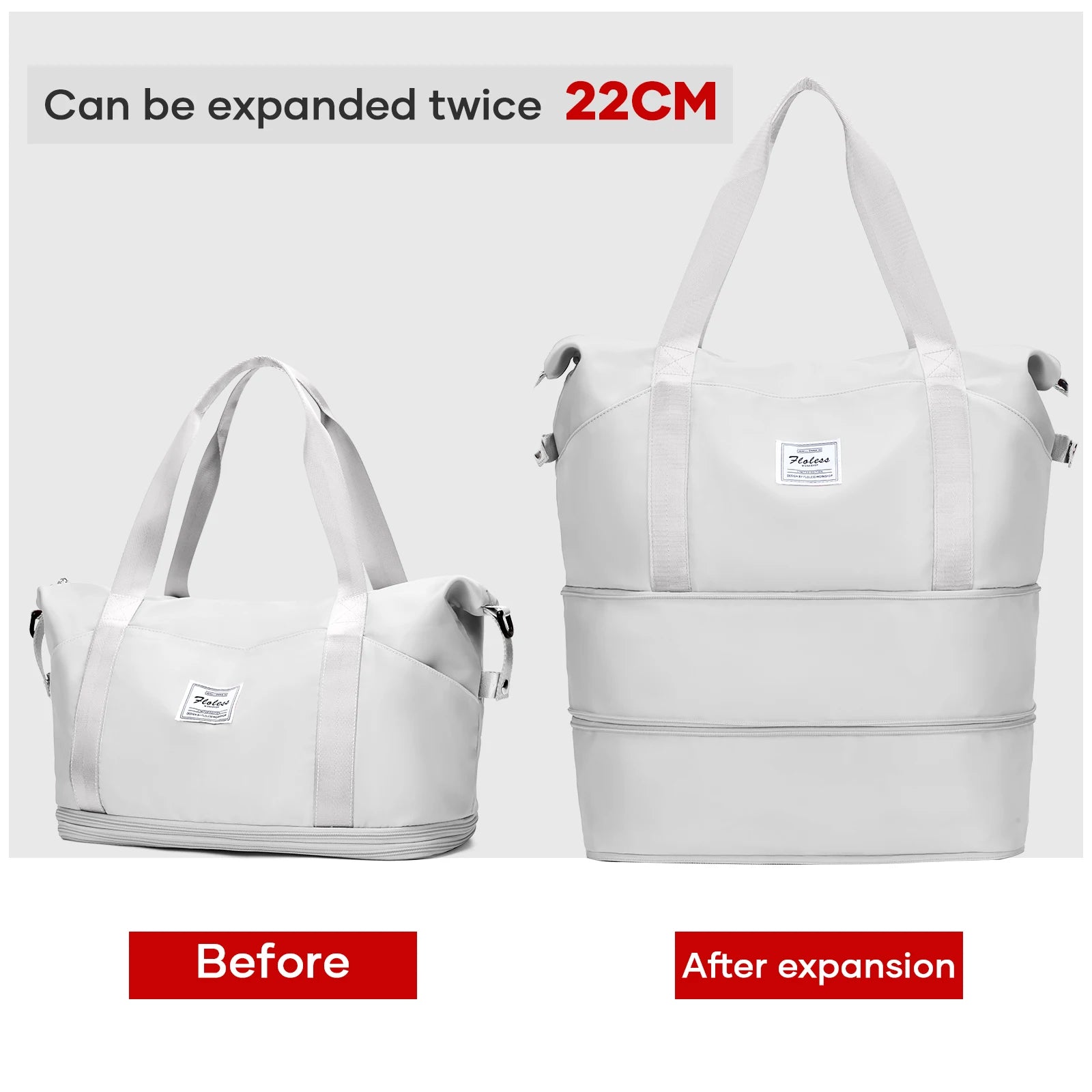 Expandable Large Capacity Travel Bag, Triple Layer Folding Travel Bag Multifunctional Storage Luggage Bag for Clothing, Handbag