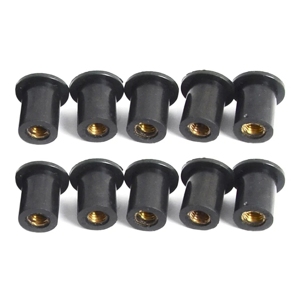 M4 M5 Rubber Well Nuts Motorcycle Windshield Windscreen Screws Bolts Nut 10pcs Fastener Screws Bolts Nuts