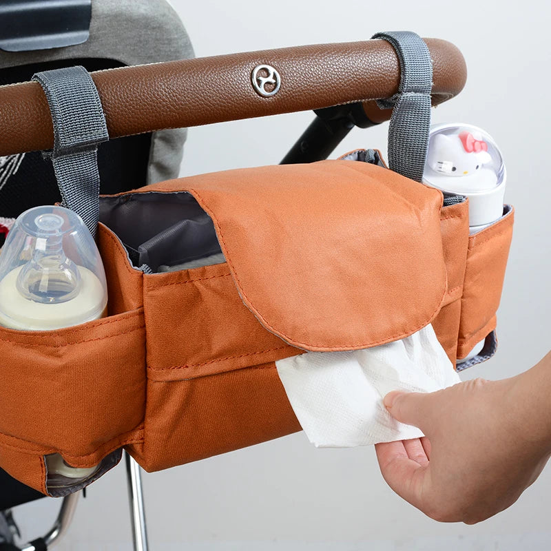 Stroller waterproof Organizer Bags  Large Capacity Travel Hanging Bag Bottle Holder Pram Diaper Bags Baby Stroller Accessories