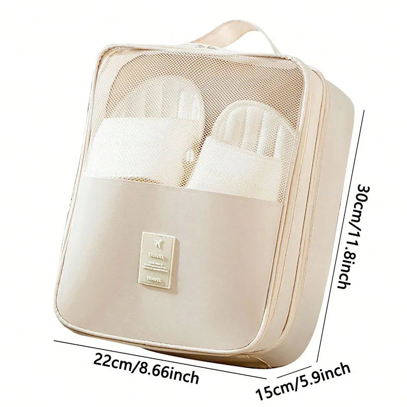 New Travel Shoe Bag Storage Bag Washed Diagonal Breathable Mesh Multiple Pairs of Shoes Portable Shoe Box for Business Trips