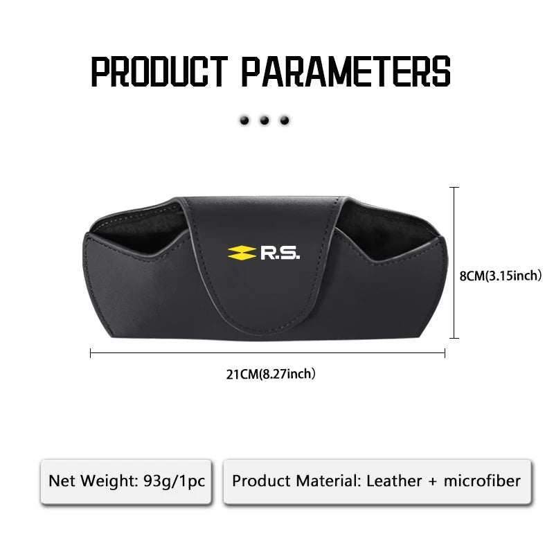 Leather Car Logo Sunglasses Case Sun Visor Sunglasses Storage Accessories For Renault Arkana Captur Twingo Talisman RS Line