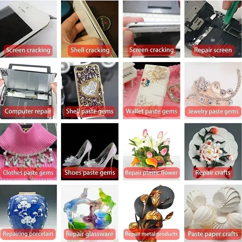 B7000 Multi Purpose Clear Glue Flexible Removable Adhesive for Jewelry Phone Screen DIY Craft and Small Item Bonding