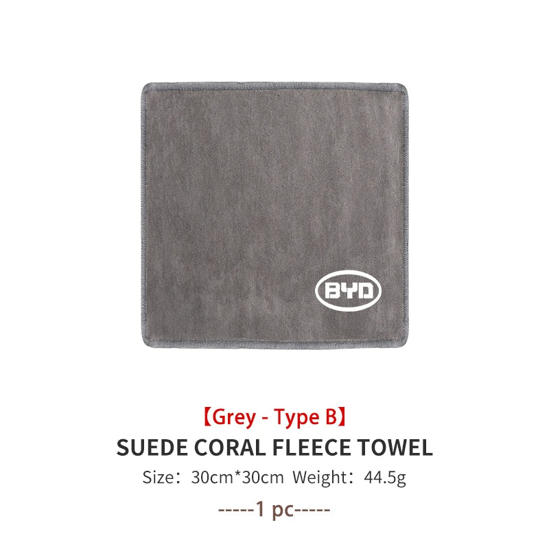 Car Cleaning Cloth Deer Skin Coral Soft Towel Auto Washing Tool Accessories For BYD Tang EV600 Han EV Yuan ATTO Song PLUS Pro