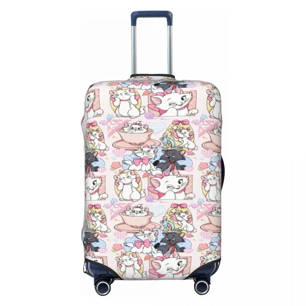 CustomM-Marie Cat Cartoon Travel Luggage Cover Elastic Suitcase Cover Protector Fit 18-32 Inch