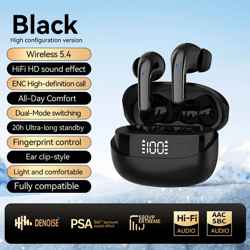 NEW Bluetooth 5.3 Earphones Anti-sweat Lightweight Headphones Compatible With Smart Phone Laptop Computer Earbuds