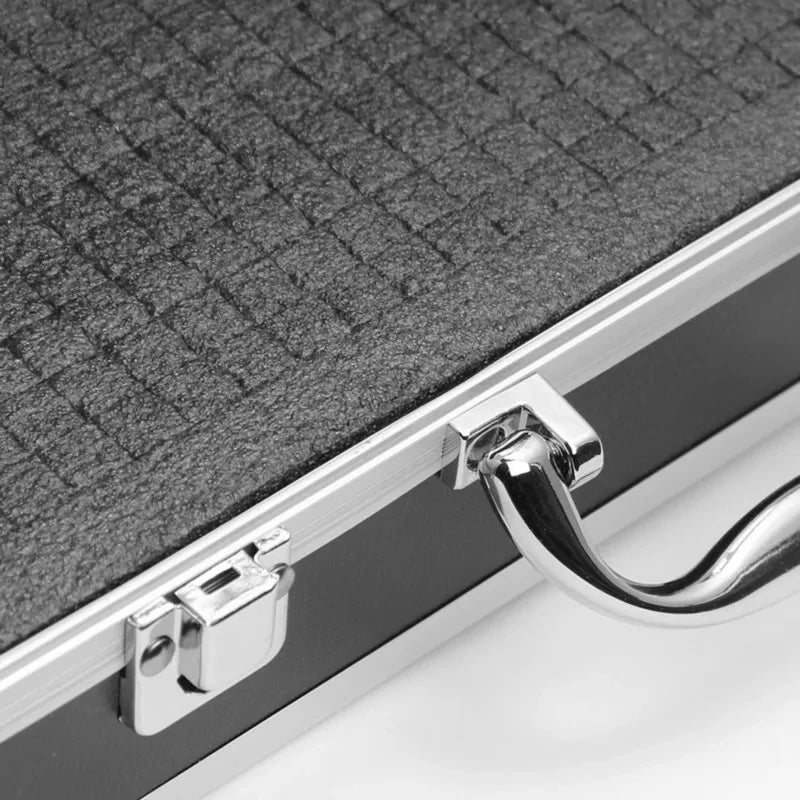 Aluminum Tool Box Portable Instrument Box Storage Case with Sponge Lining Handheld Impact Resistant ToolBox 30x17x8cm