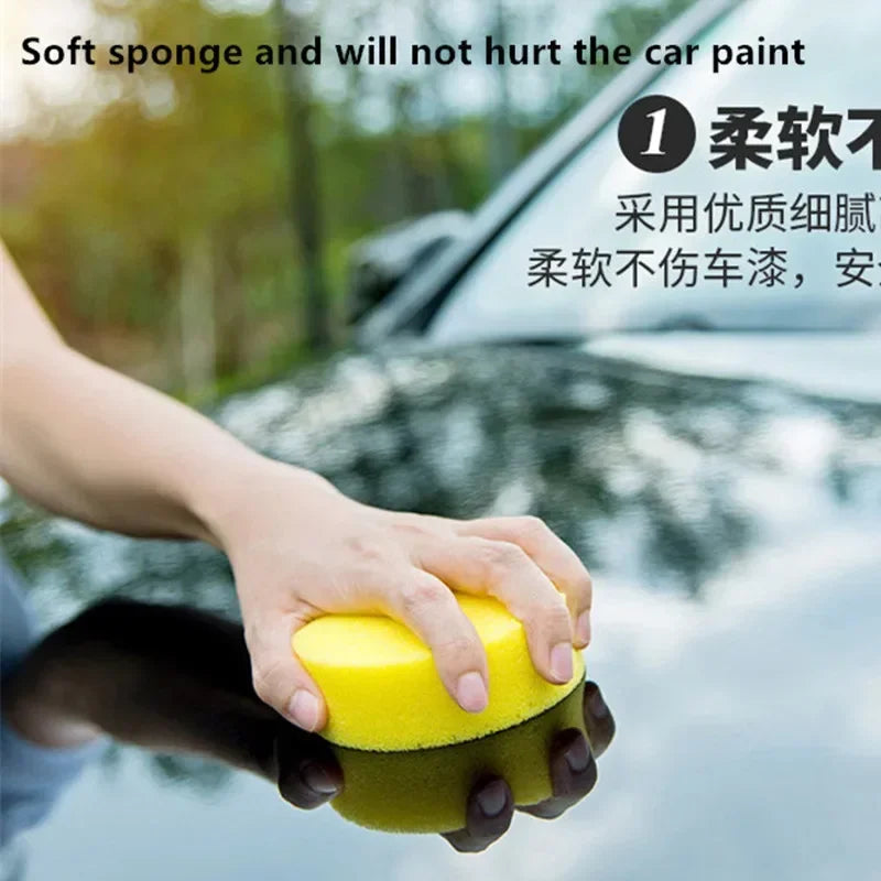 12Pcs Car Waxing Polishing Pad Home Car Wash Care 10cm Car Cleaning Kit Car Foam Sponge Wax Applicator Cleaning Detailing Pads