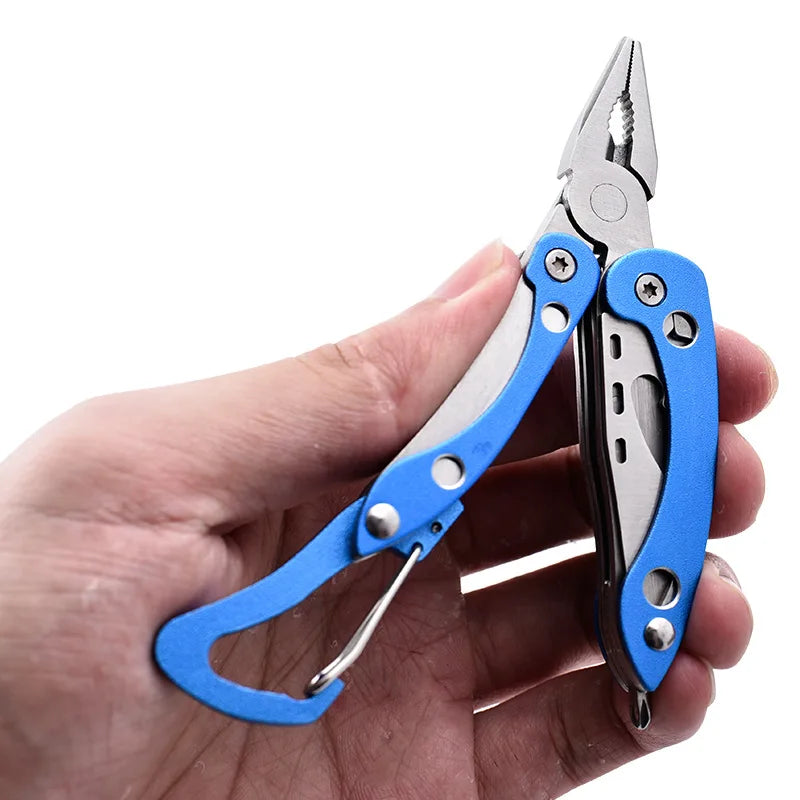 Dobeli 7 In 1 Stainless Steel Blade Outdoor Camping Multitools Multi-functional Pliers with Mini Folding Knife Gift Lylon Bag